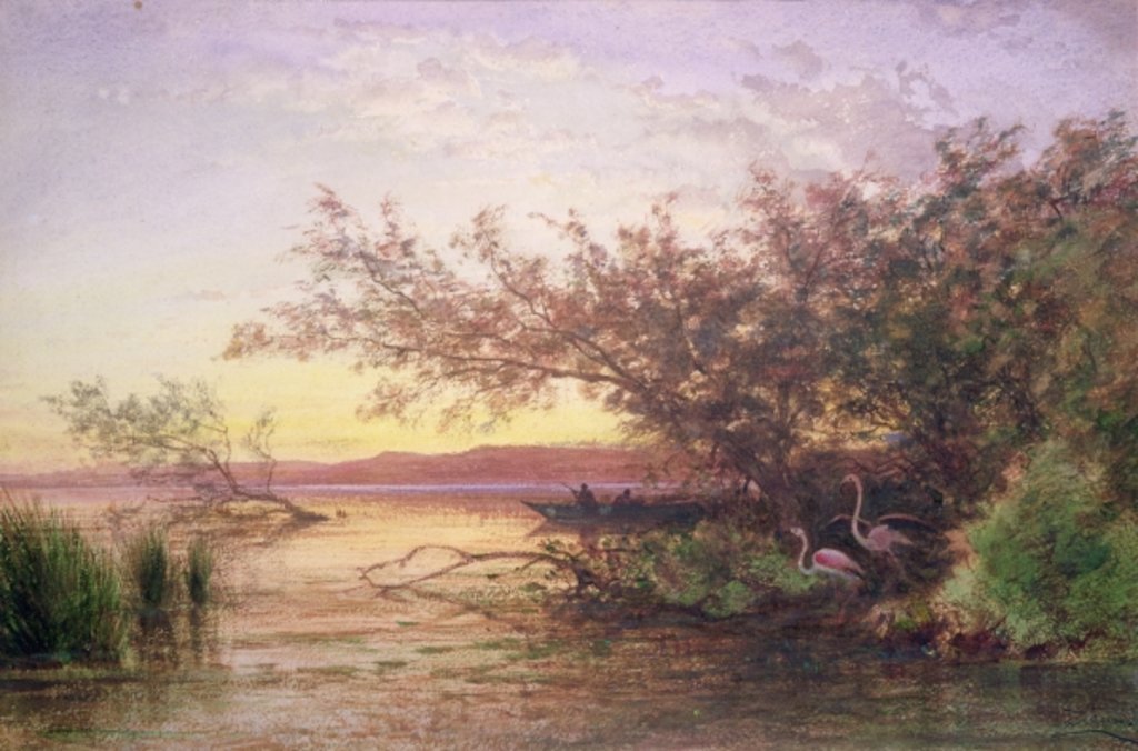 Detail of Sunset, Camargue by Felix Ziem