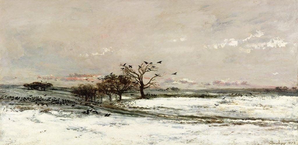 Detail of The Snow, 1873 by Charles Francois Daubigny