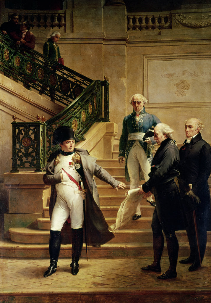 Detail of Napoleon I in the Palais Royal Received by the President of the Tribunal and Refusing the Plans of Percier or Fontaine, 1807 by Merry Joseph Blondel