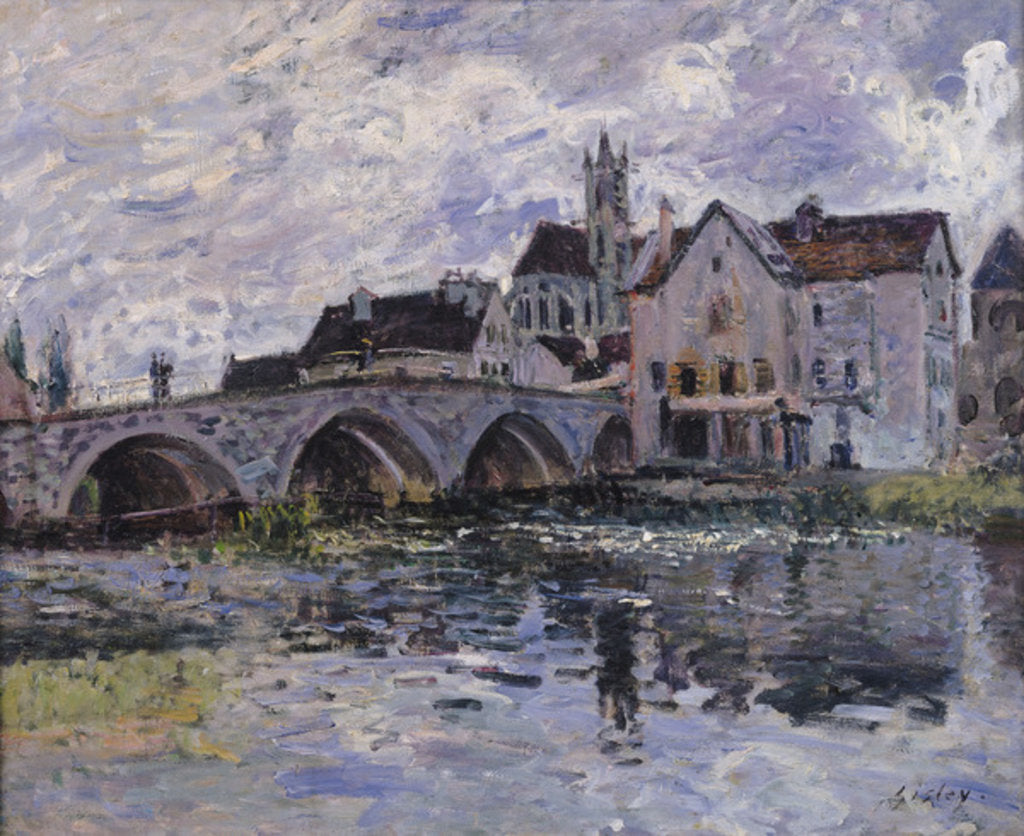 Detail of The Bridge of Moret-sur-Loing, 1887 by Alfred Sisley