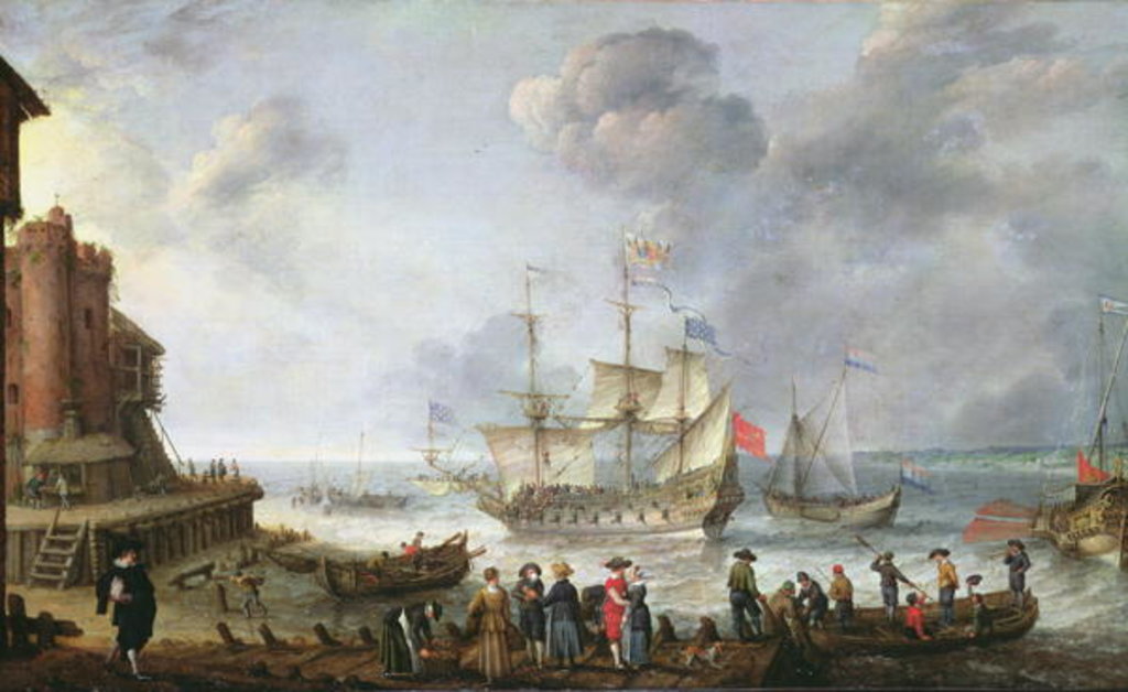 Detail of Ships Arriving in a Port by Adam Willaerts