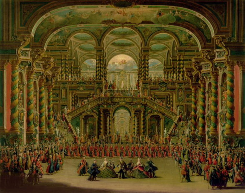 Detail of A Dance in a Baroque Rococo Palace by Francesco Battaglioli