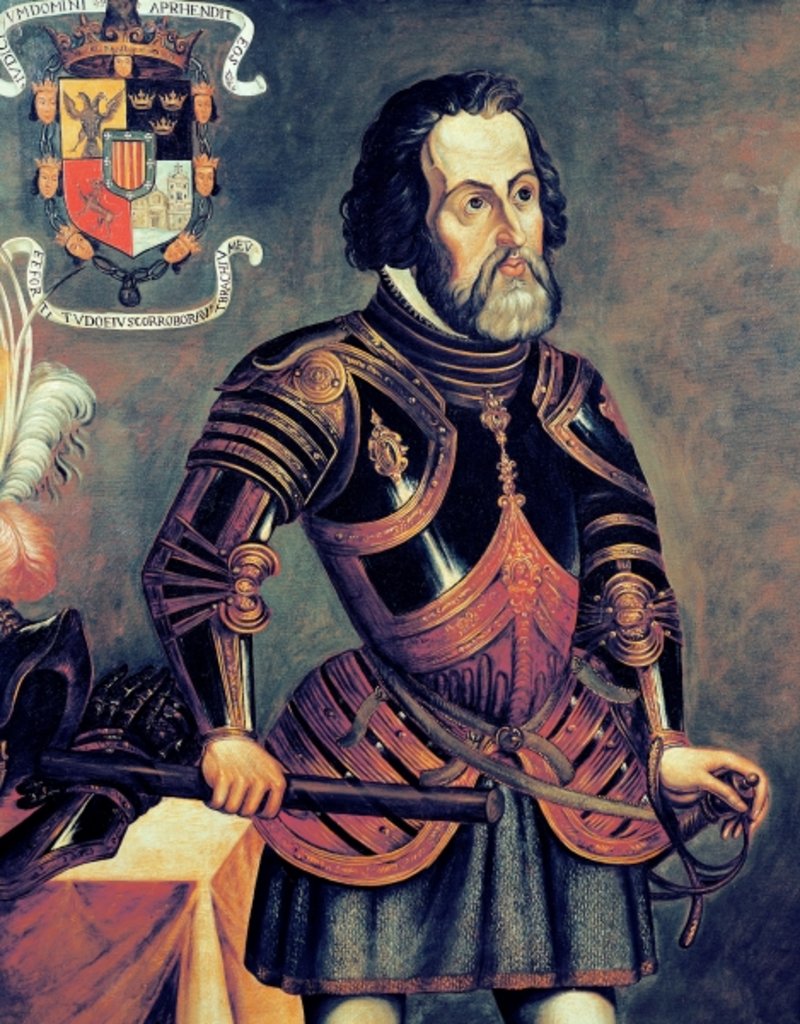 Detail of Hernando Cortes by Master of Saldana