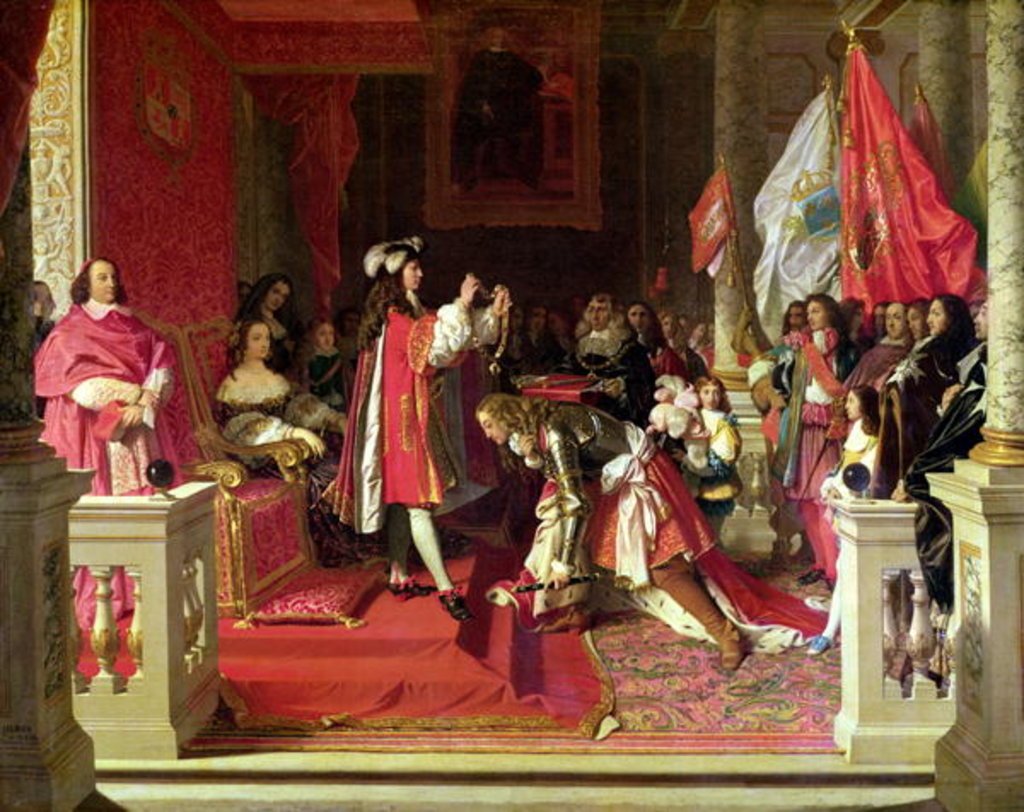 Detail of King Philip V of Spain Making Marshal James Fitzjames Duke of Berwick a Cavalier of the Golden Fleece after the Battle of Almansa by Jean Auguste Dominique Ingres