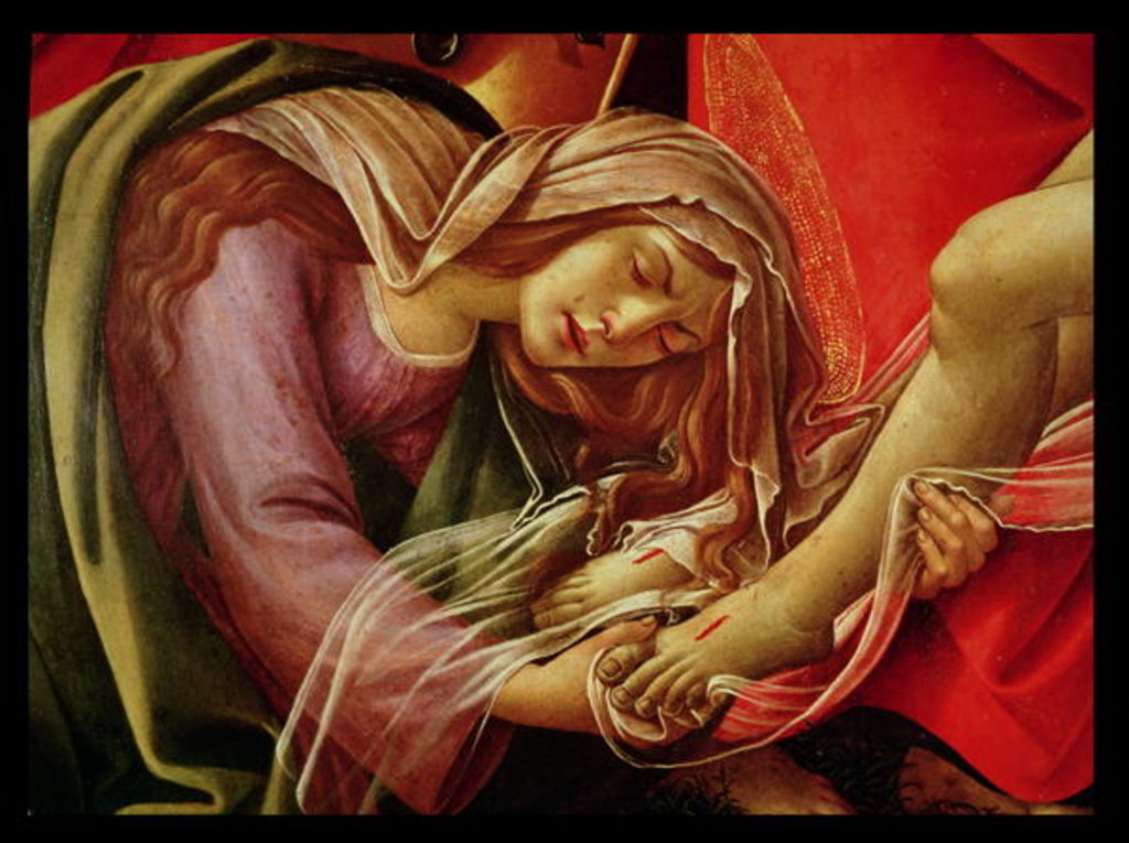 Detail of The Lamentation of Christ, detail of Mary Magdalene and the Feet of Christ, c.1490 by Sandro Botticelli