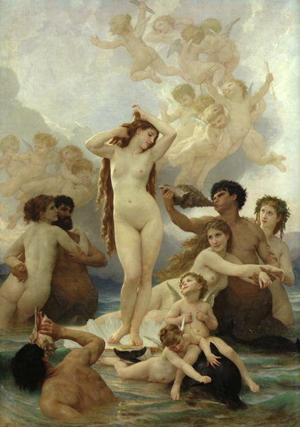 Detail of The Birth of Venus by William-Adolphe Bouguereau