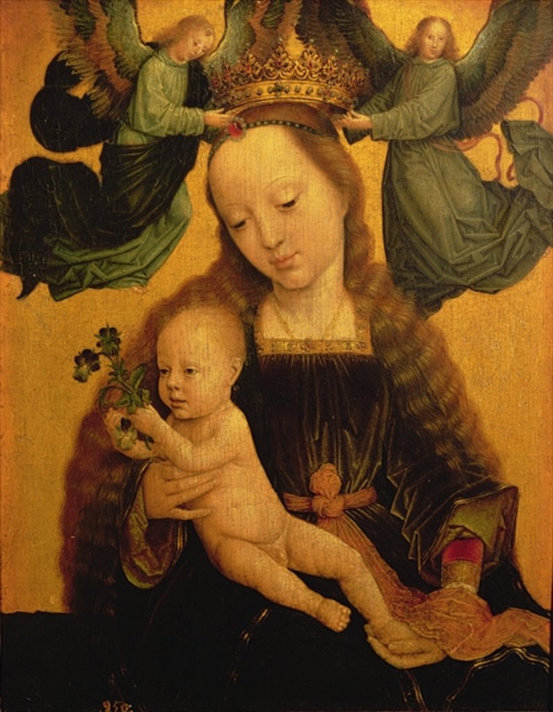 Detail of Madonna and Child Crowned by Two Angels by Gerard David