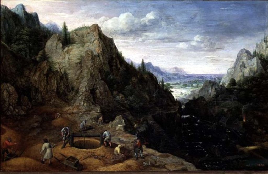 Detail of Landscape with a Foundry by Lucas van Valckenborch