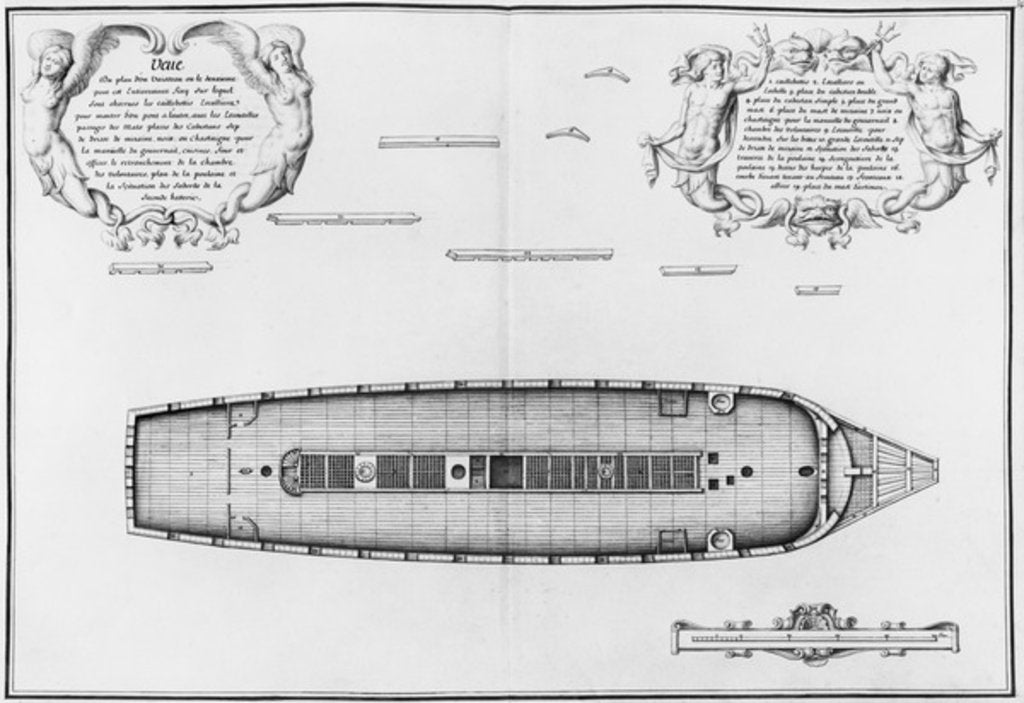 Detail of Plan of a vessel with an entirely completed second deck by French School