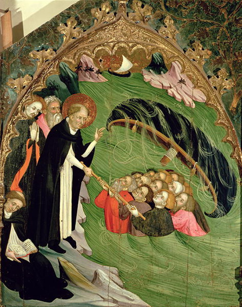 Detail of St. Dominic Rescuing Shipwrecked Fishermen from Drowning by Lluis Borrassa