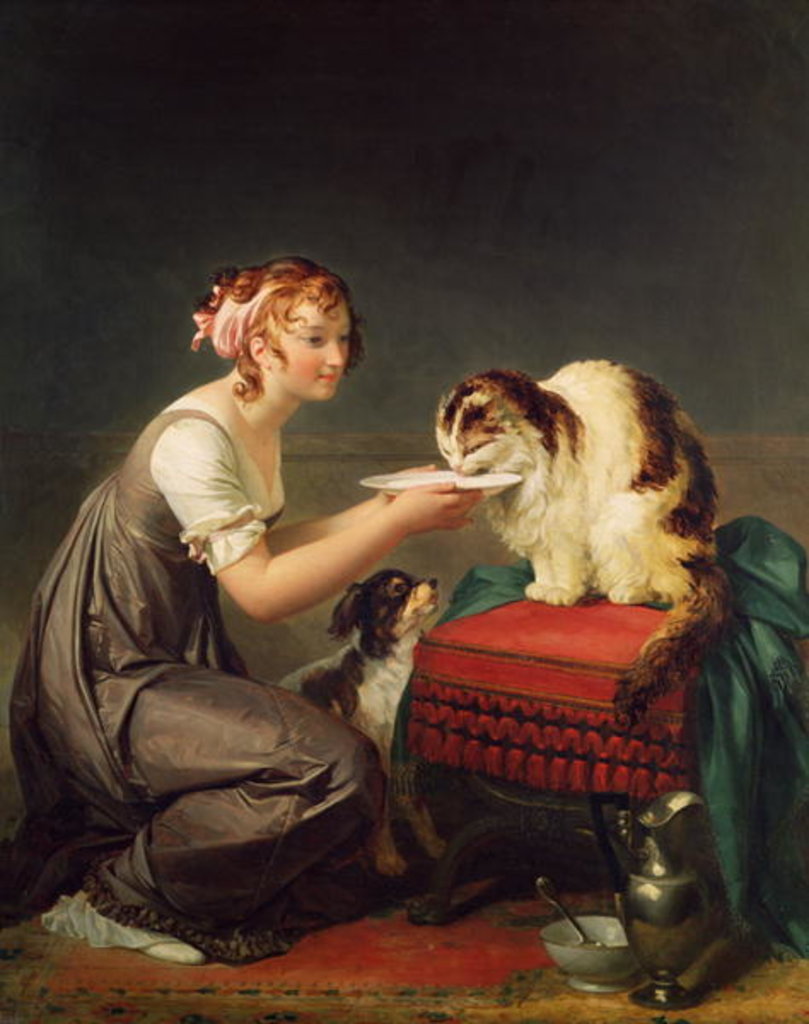 Detail of The Cat's Lunch by Marguerite Gerard