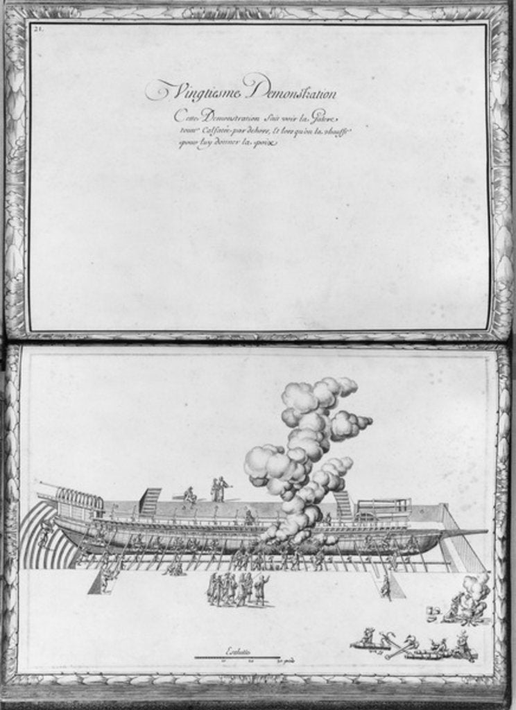 Detail of Caulking a galley, twentieth demonstration by French School