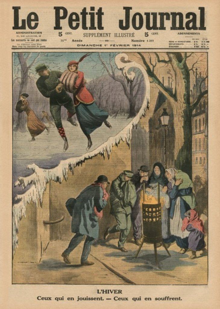 Detail of Winter, those who enjoy it, those who suffer from it by French School