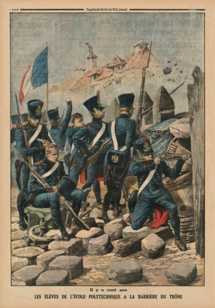 Detail of A hundred years ago, the students of the Ecole Polytechnique at the Barriere du Trone by French School