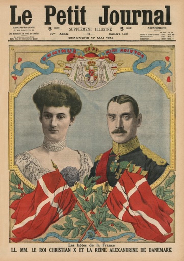 Detail of Hosts of France, King Christian X and Queen Alexandrine of Denmark by French School