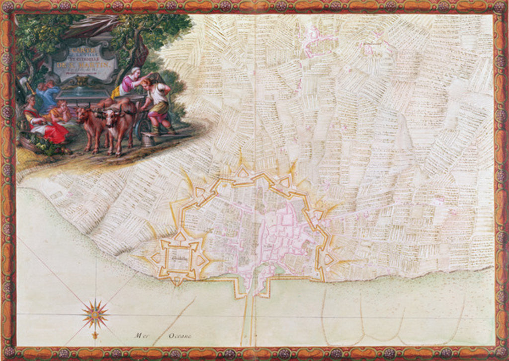 Detail of Map of the town and citadel of Saint-Martin, Ile de Ré by Sebastien Le Prestre de Vauban