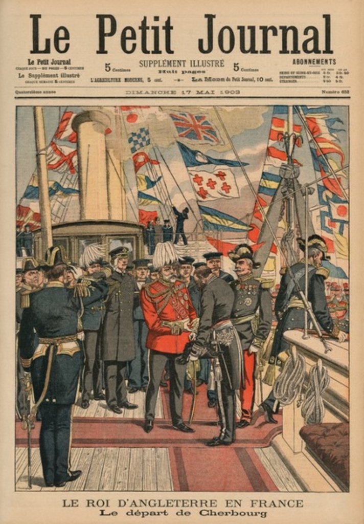 Detail of Edward VII, King of England, leaving Cherbourg by French School