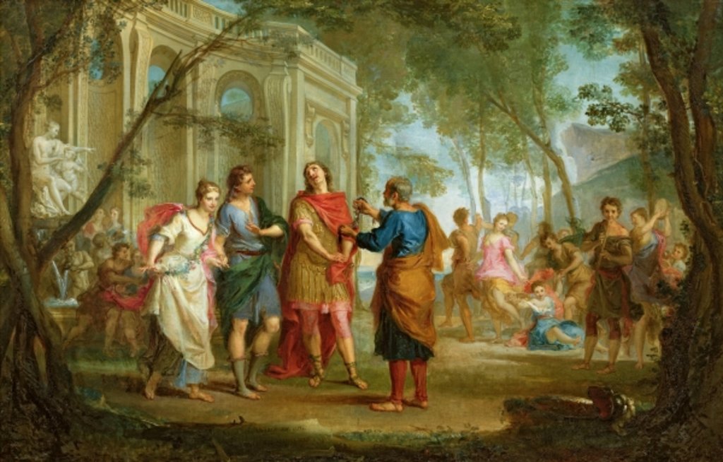 Detail of Roland Learns of the Love of Angelica and Medoro by Louis Galloche