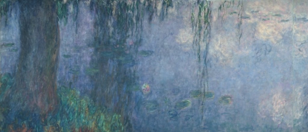 Detail of Waterlilies: Morning with Weeping Willows by Claude Monet