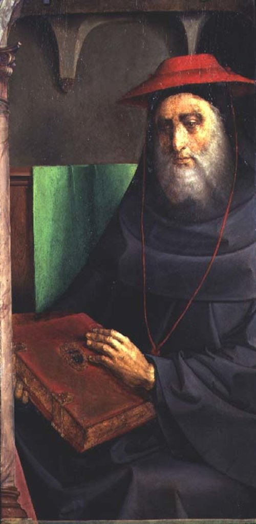Detail of Portrait of Cardinal Bessarion c.1475 by Joos van Gent
