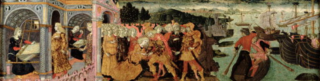 Detail of The Return of Ulysses, cassone panel, Sienese by Italian School