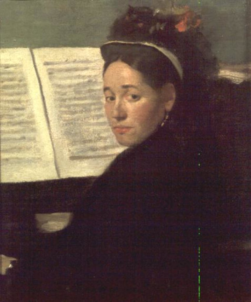 Detail of Mademoiselle Marie Dihau at the piano, c.1869-72 by Edgar Degas
