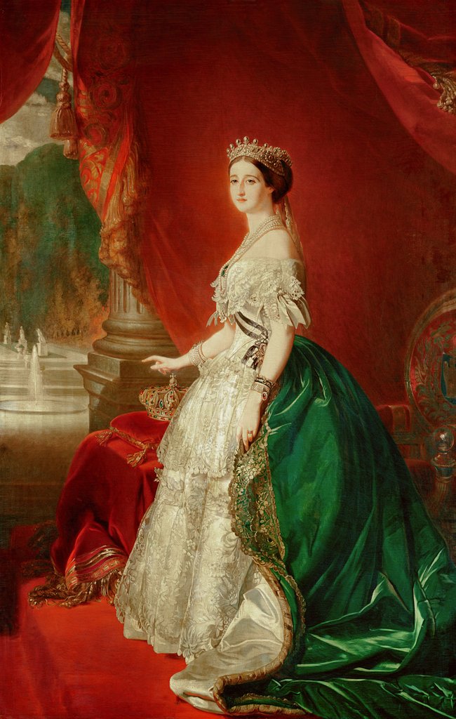 Detail of Empress Eugenie of France wife of Napoleon Bonaparte III by Franz Xaver (after) Winterhalter