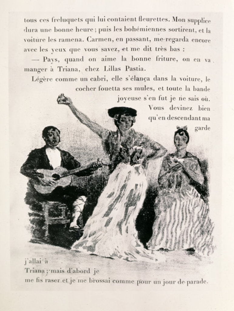 Detail of Carmen dancing, pub.1901 by Alexandre Lunois