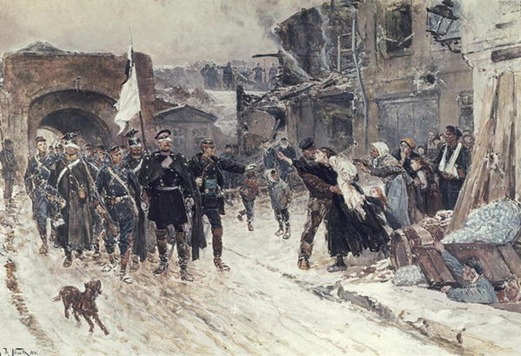The Entrance into Belfort of the German Commander Bearing the Flag of Truce, 4th November 1870, 1884 by Alphonse Marie de Neuville