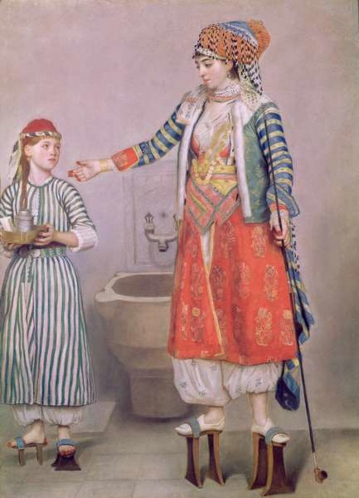 Detail of Turkish Woman with her Servant by Jean-Etienne Liotard