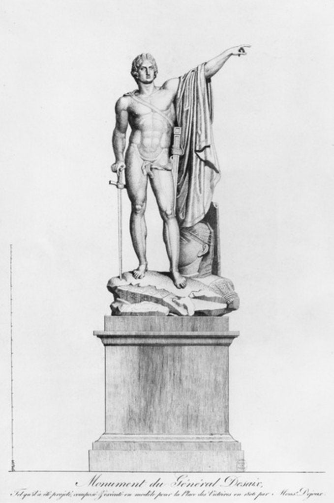 Detail of Design for a Monument to General Desaix de Veygoux by the sculptor Claude Dejoux, Place des Victoires, Paris, 1806 by French School