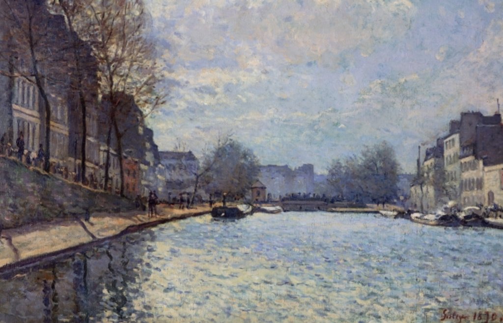 Detail of View of the Canal Saint-Martin, Paris, 1870 by Alfred Sisley