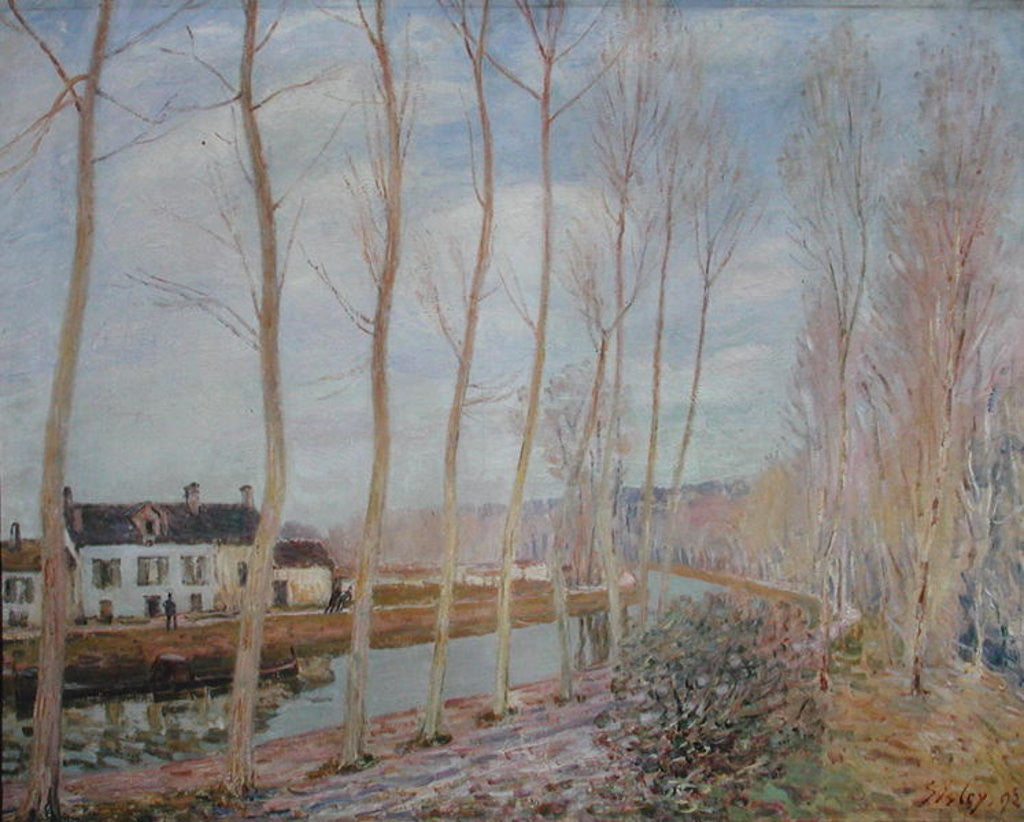 Detail of The Loing Canal by Alfred Sisley