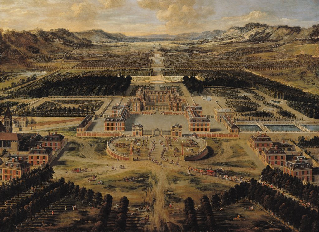 Detail of Perspective view of the Chateau, Gardens and Park of Versailles seen from the Avenue de Paris, 1668 by Pierre Patel