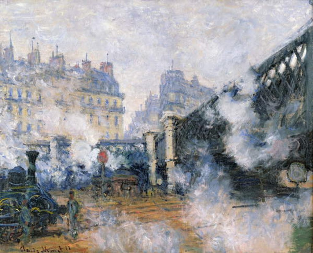 Detail of The Pont de l'Europe, Gare Saint-Lazare, 1877 by Claude Monet