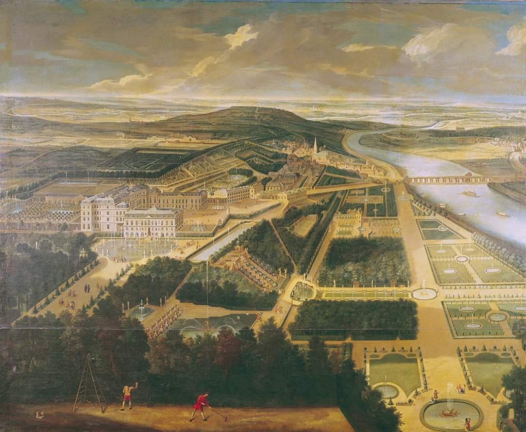 Detail of View of the Chateau and Gardens of St. Cloud by Etienne Allegrain