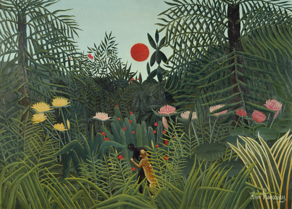 Detail of Negro Attacked by a Jaguar, 1910 by Henri J.F. Rousseau