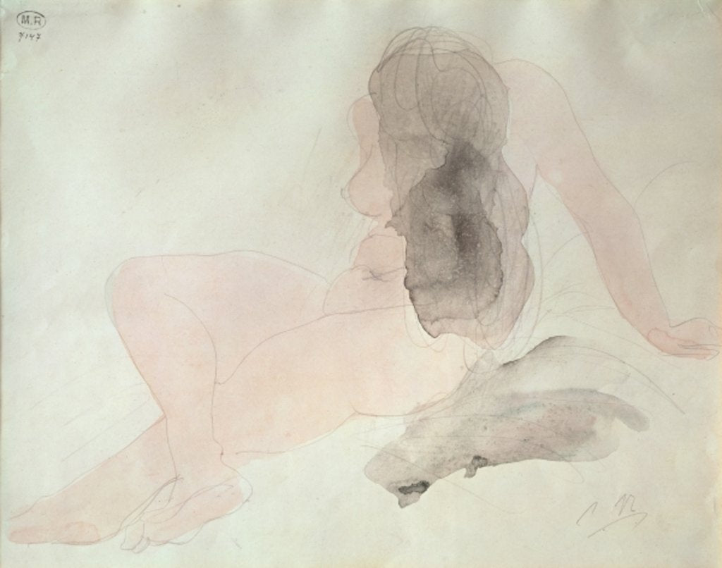 Detail of Seated Nude with Dishevelled Hair by Auguste Rodin