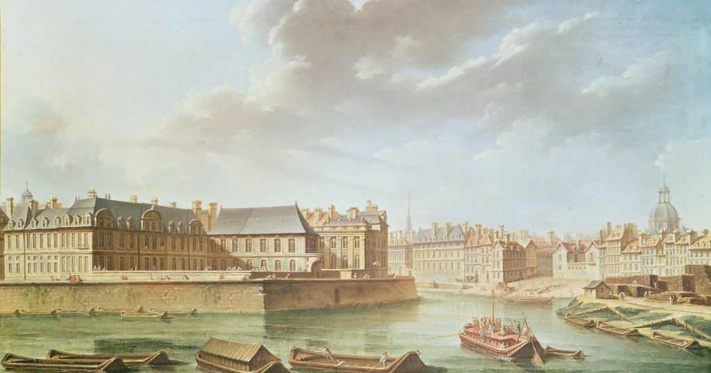 Detail of The Ile Saint-Louis and the Hotel de Bretonvilliers in 1757 by Nicolas & Jean Baptiste Raguenet