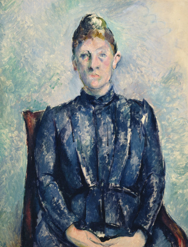 Detail of Portrait of Madame Cezanne by Paul Cezanne