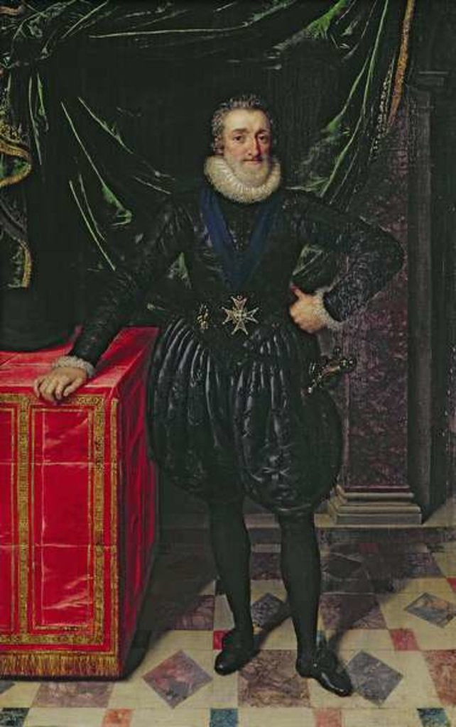 Detail of Portrait of Henri IV King of France, in a black costume by Frans II Pourbus