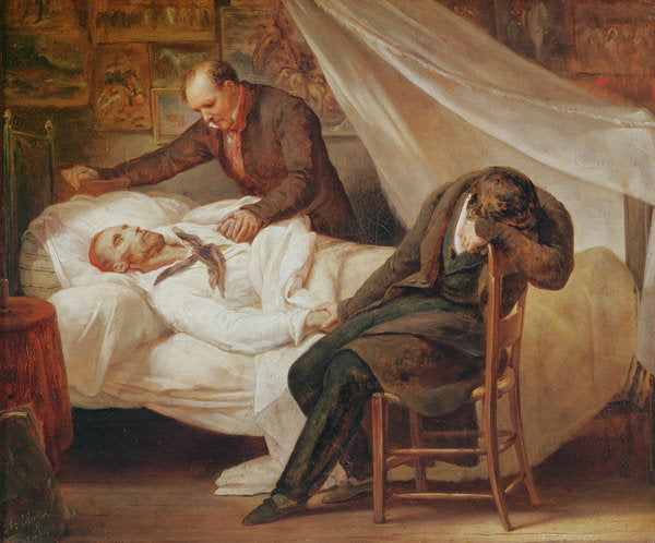 Detail of The Death of Theodore Géricault, with his friends Colonel Bro de Comeres and the painter Pierre-Joseph Dedreux-Dorcy, 1824 by Ary Scheffer