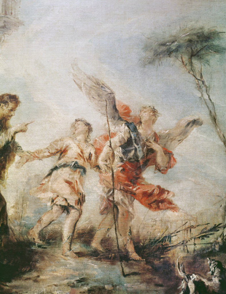 Detail of The Departure of Tobias and the Angel, detail of Tobias and the Angel by Francesco Guardi