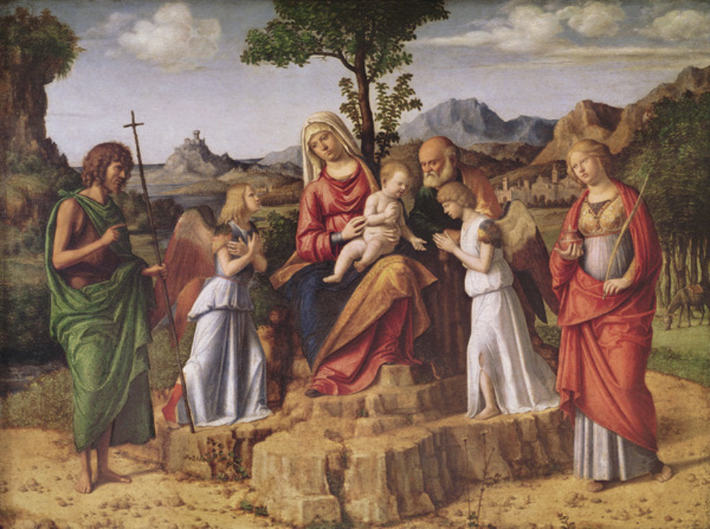 Detail of Holy Conversation, stopping before the flight to Egypt, c.1490 by Giovanni Battista Cima da Conegliano