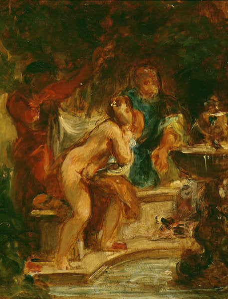 Detail of Suzanne at the Baths by Ferdinand Victor Eugene Delacroix