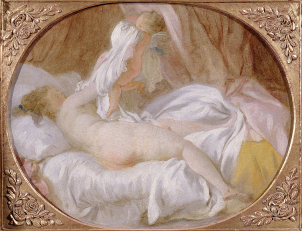 Detail of The Chemise Removed or The Lady Undressing by Jean-Honore Fragonard