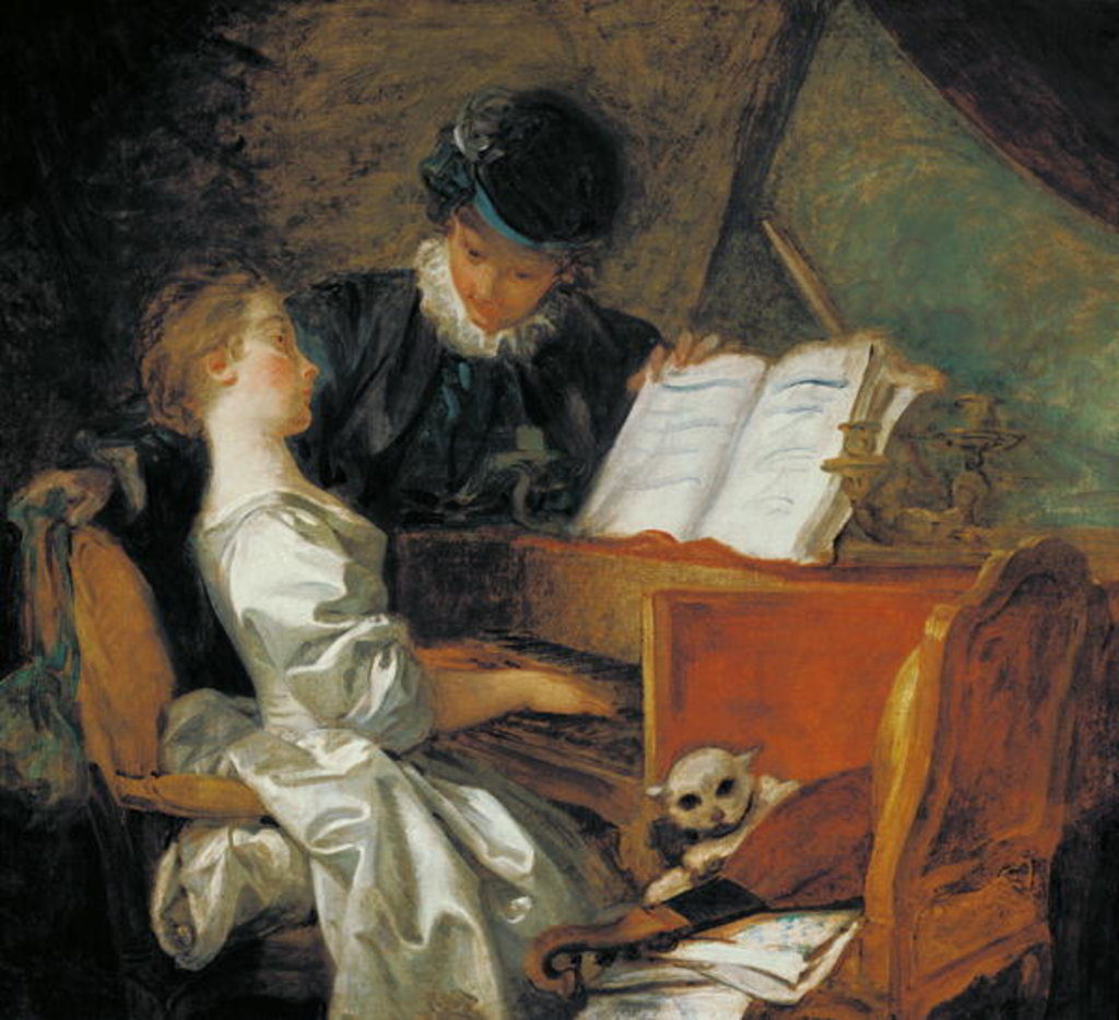 Detail of The Music Lesson by Jean-Honore Fragonard