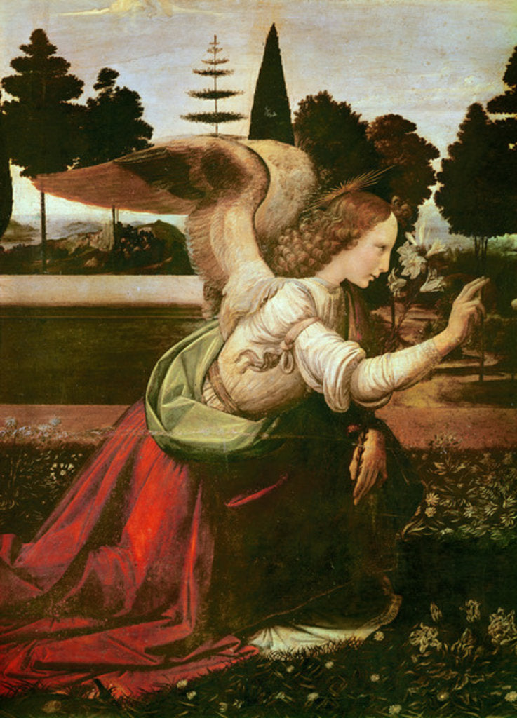 Detail of The Annunciation, c.1472-75 by Leonardo da Vinci