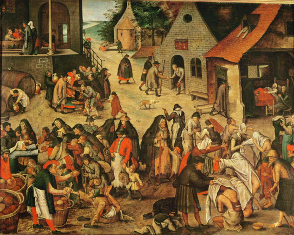 Detail of Works of Mercy by Pieter the Younger Brueghel