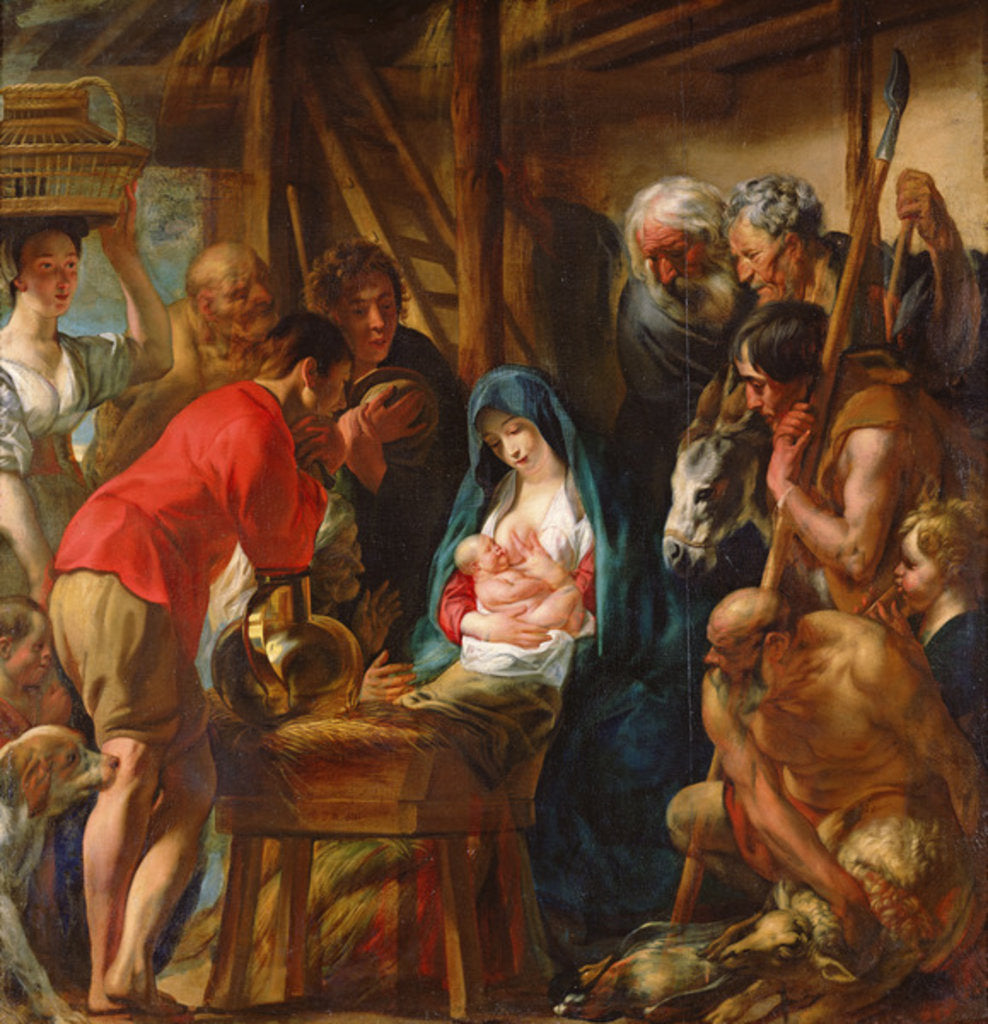 Detail of Adoration of the Shepherds by Jacob Jordaens